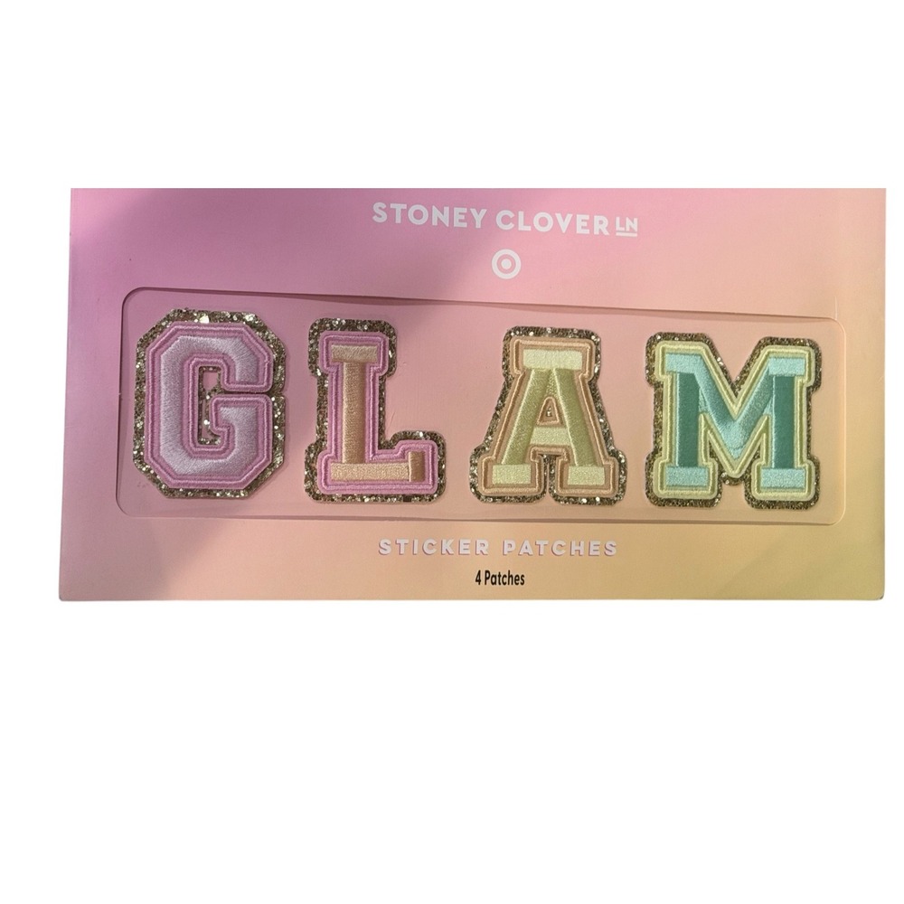 Stoney Clover Lane Target GLAM Sticker Patches Set New Chenille Gold Glitter 4pc